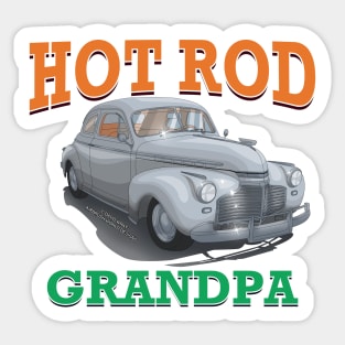 Hot Rod Grandpa Classic Car Novelty Gift Sticker